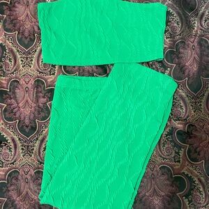 Vibrant Green Textured Two-Piece Set